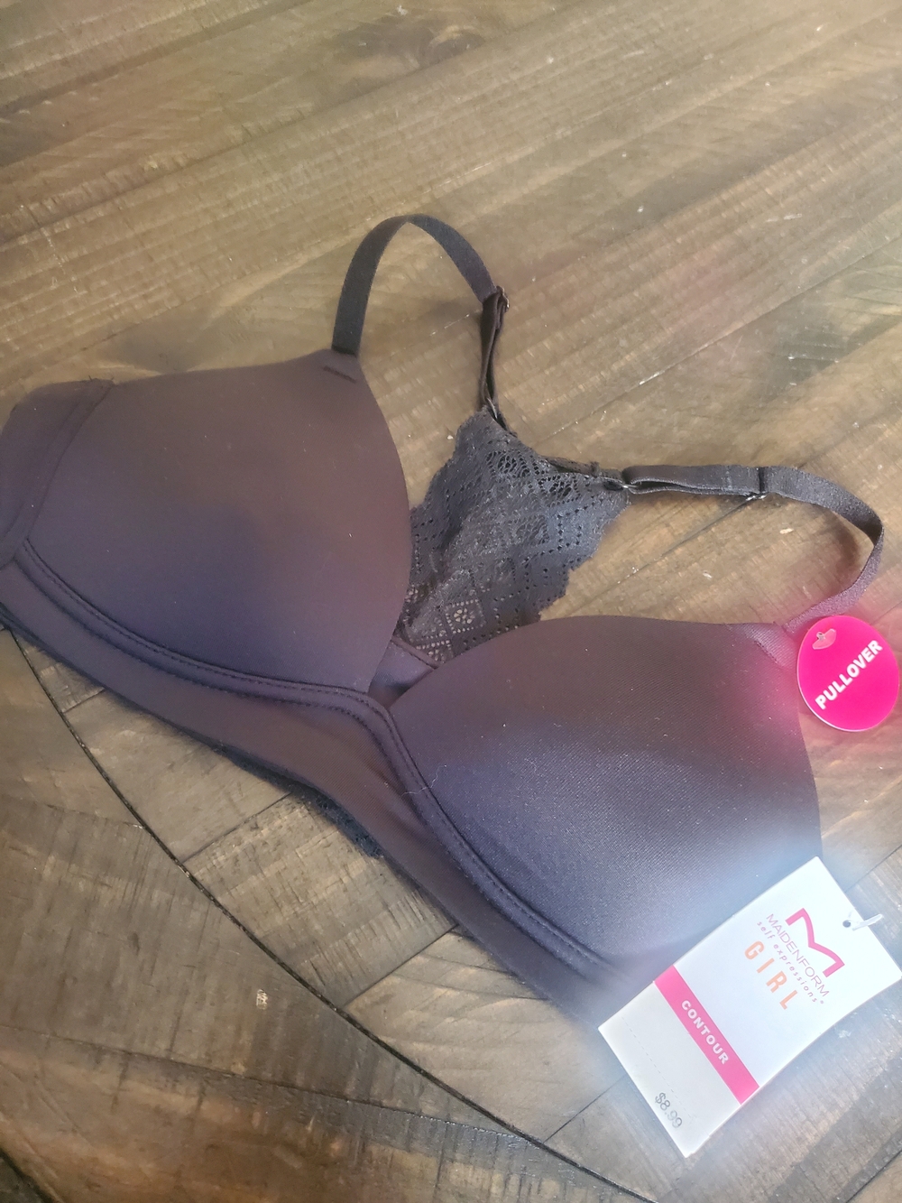 Maidenform Black Lace-Back Contour Bra